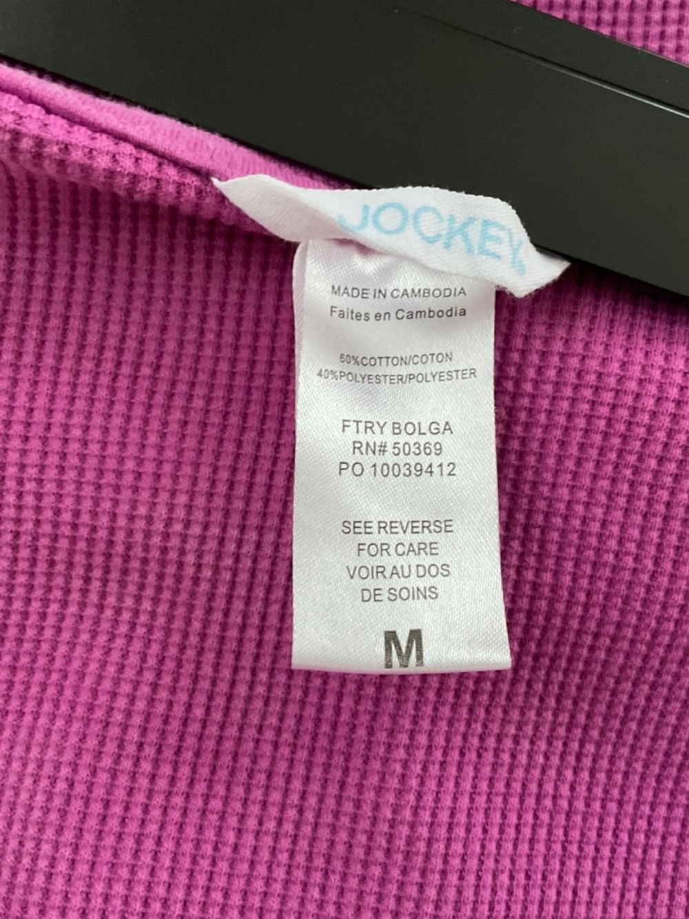 Jockey Waffle Knit Pullover Hoodie Sz M Purple Athleisure Thermal Relaxed Cozy - Picture 3 of 11